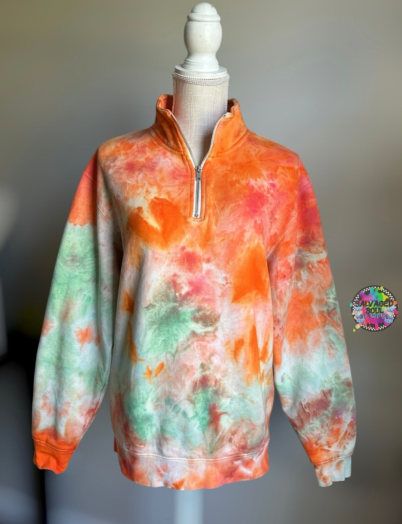 Custom Ice Dye Quarter Zip
