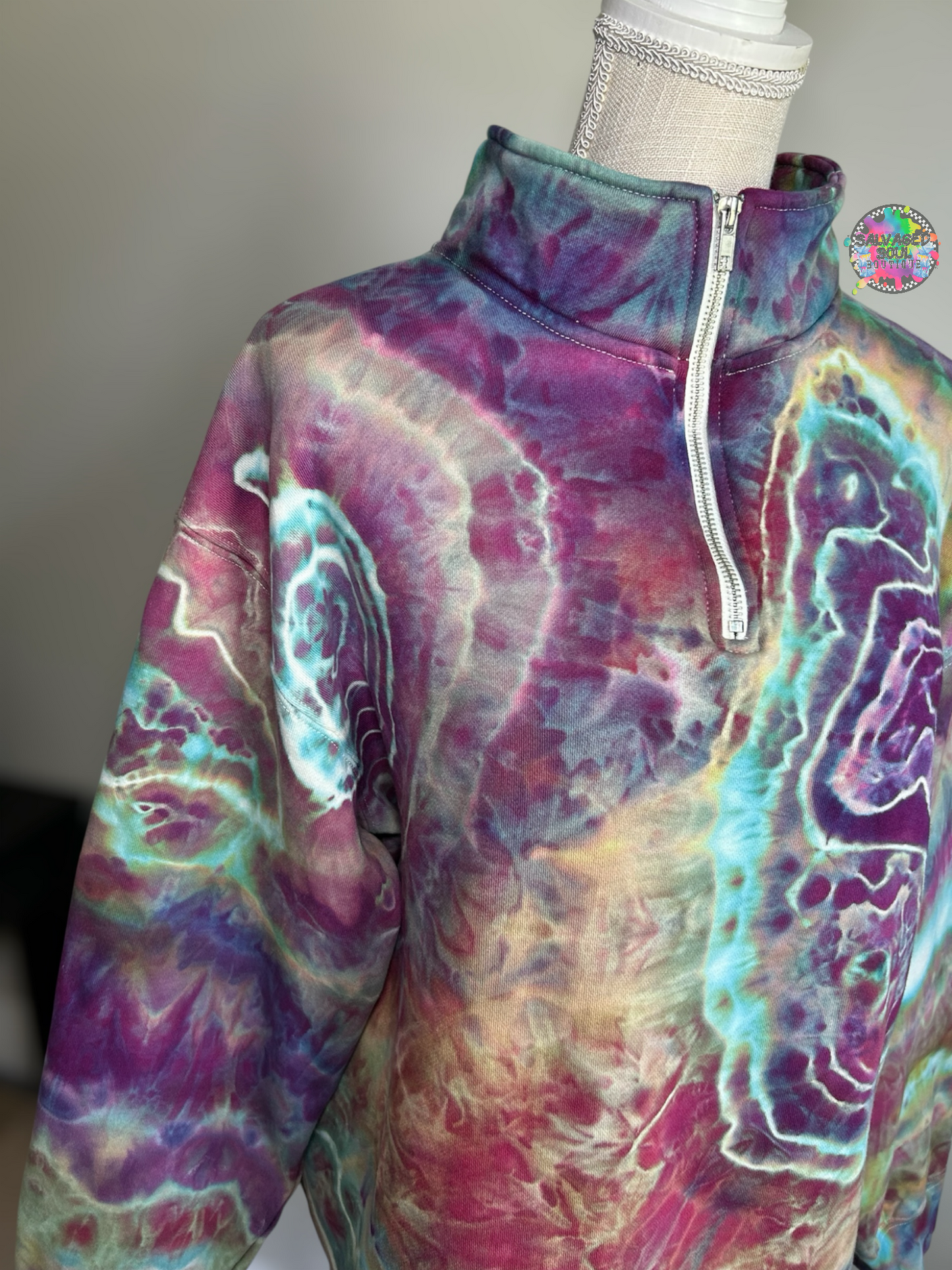 Hand Dyed Quarter-Zip (SIZE XL)