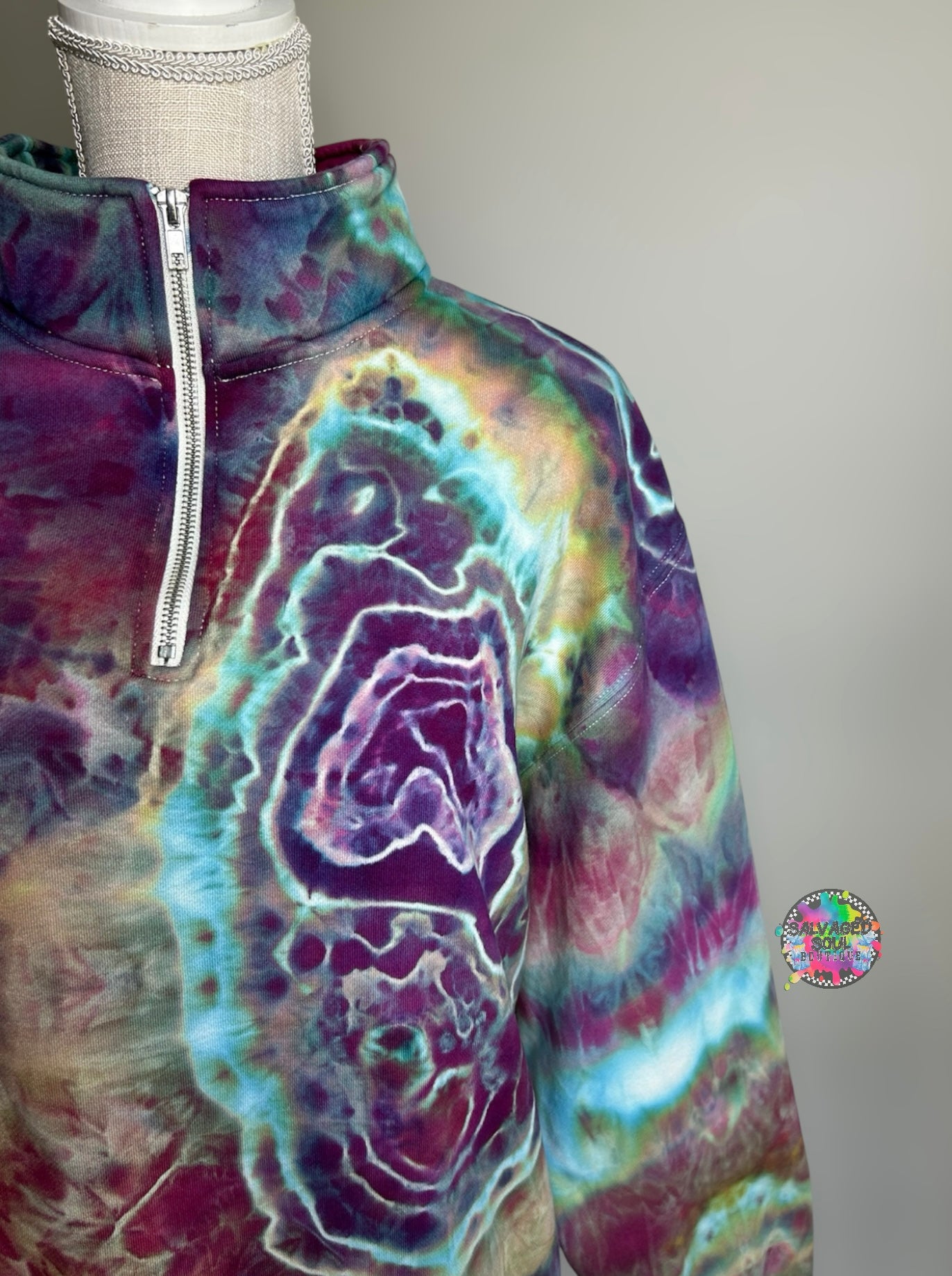 Hand Dyed Quarter-Zip (SIZE XL)