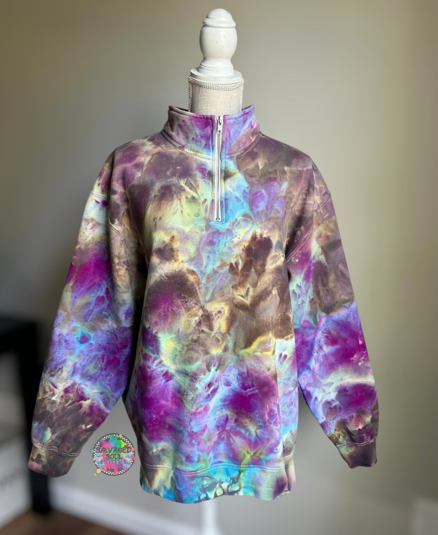 Custom Ice Dye Quarter Zip