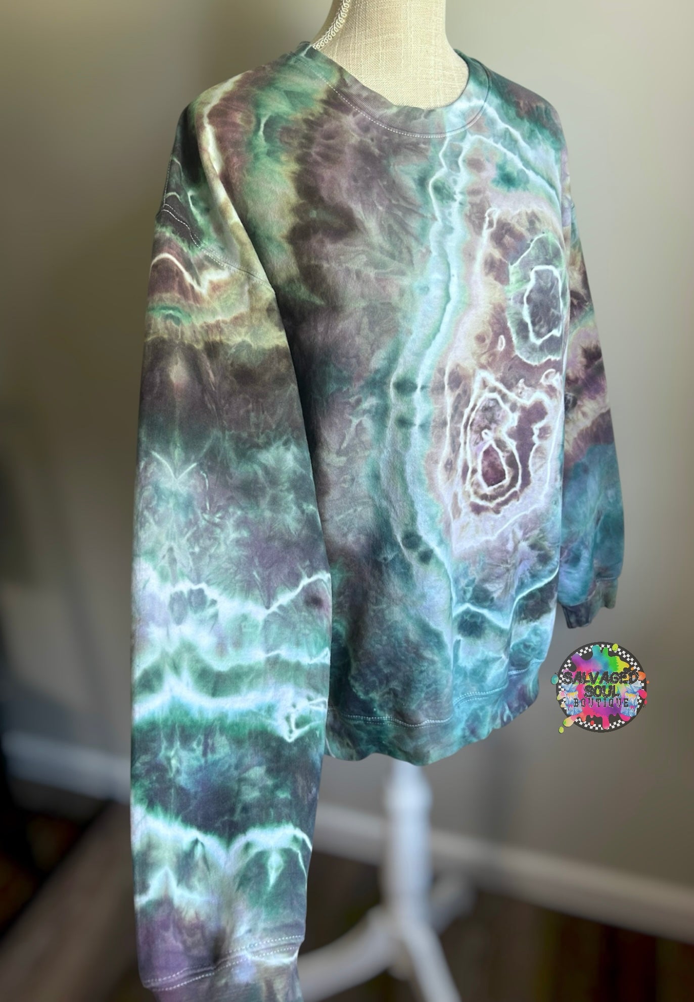 LARGE Ice Dye Crew