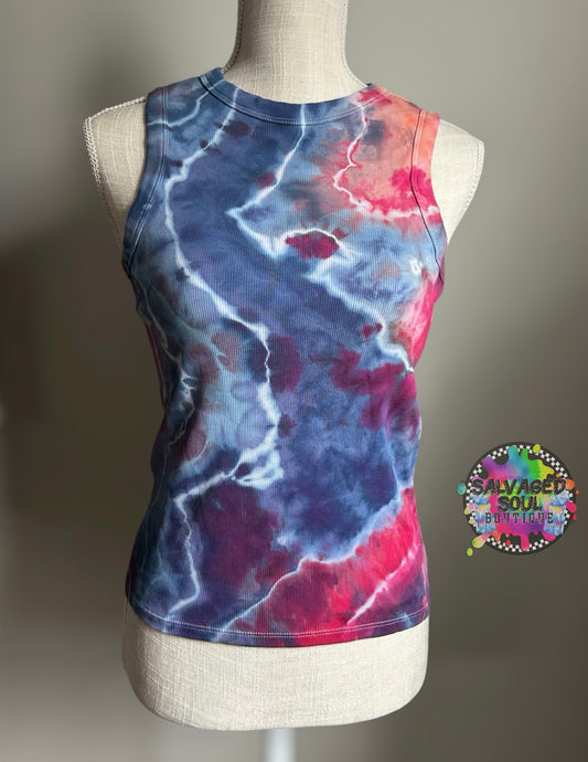 Custom Ice Dye Ribbed Tank