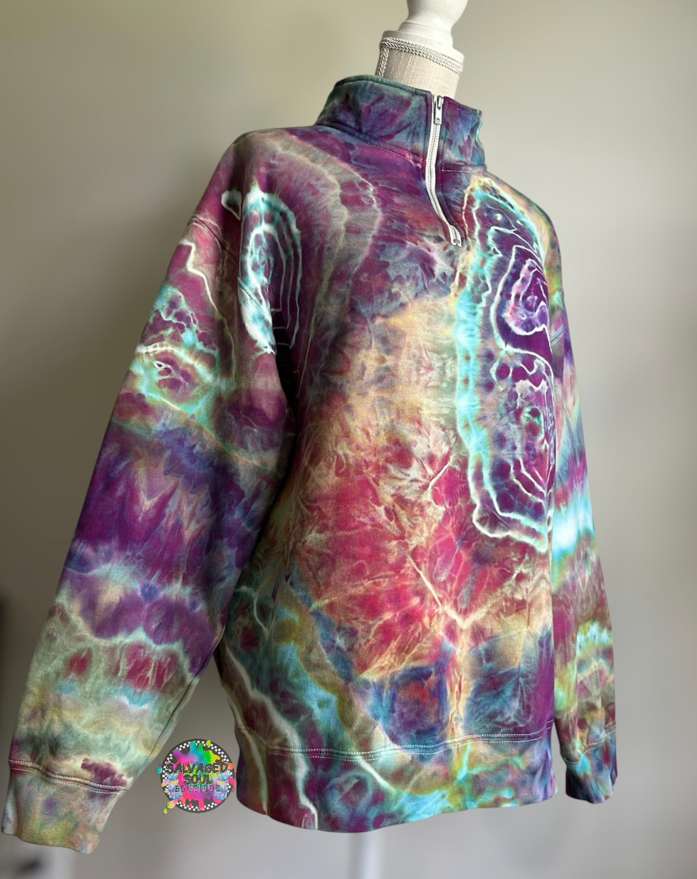 Hand Dyed Quarter-Zip (SIZE XL)